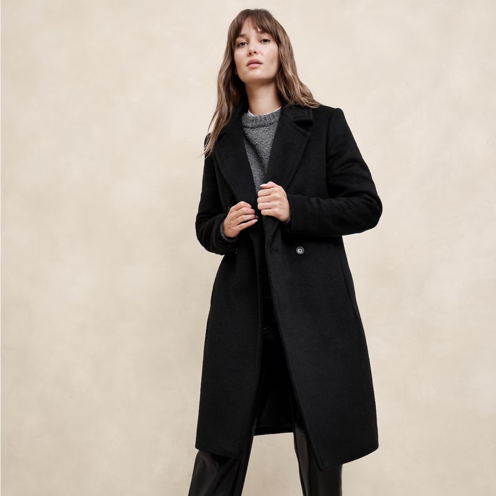 Black long wool coat